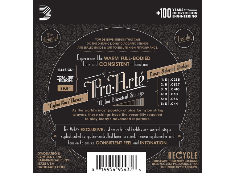 D'addario EJ46-3D Pro Arté High 3 Pack (029-044) 